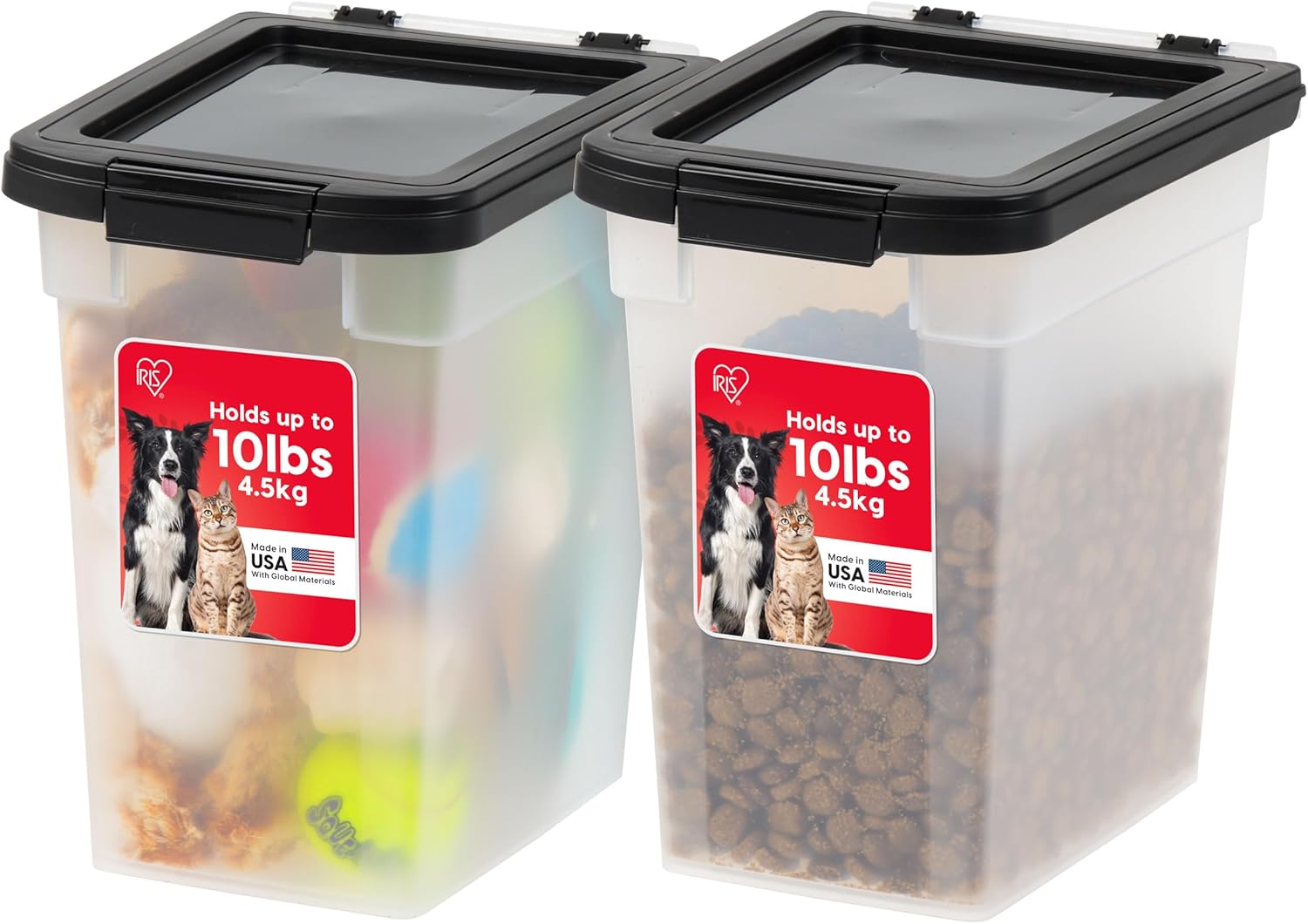 Airtight Pet Food Container on Wheels, 2 Pack