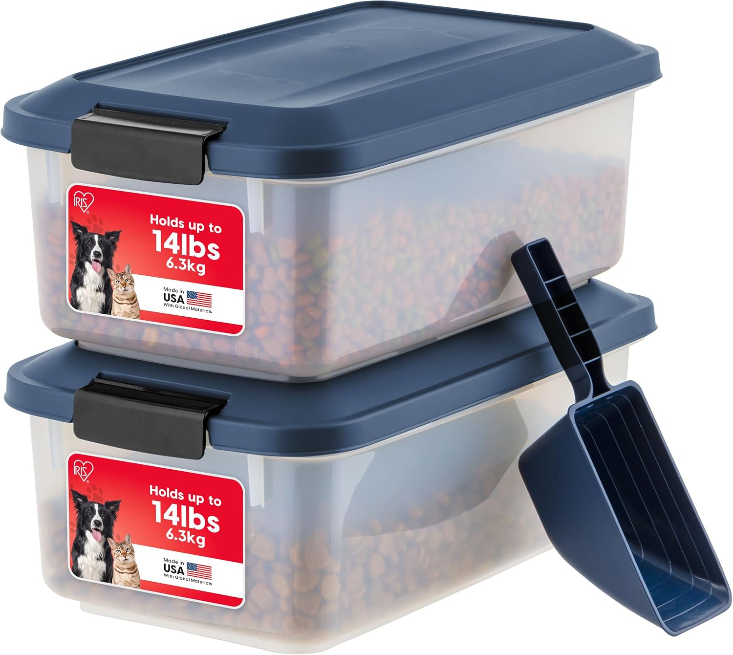 Airtight Pet Food Container on Wheels, 2 Pack