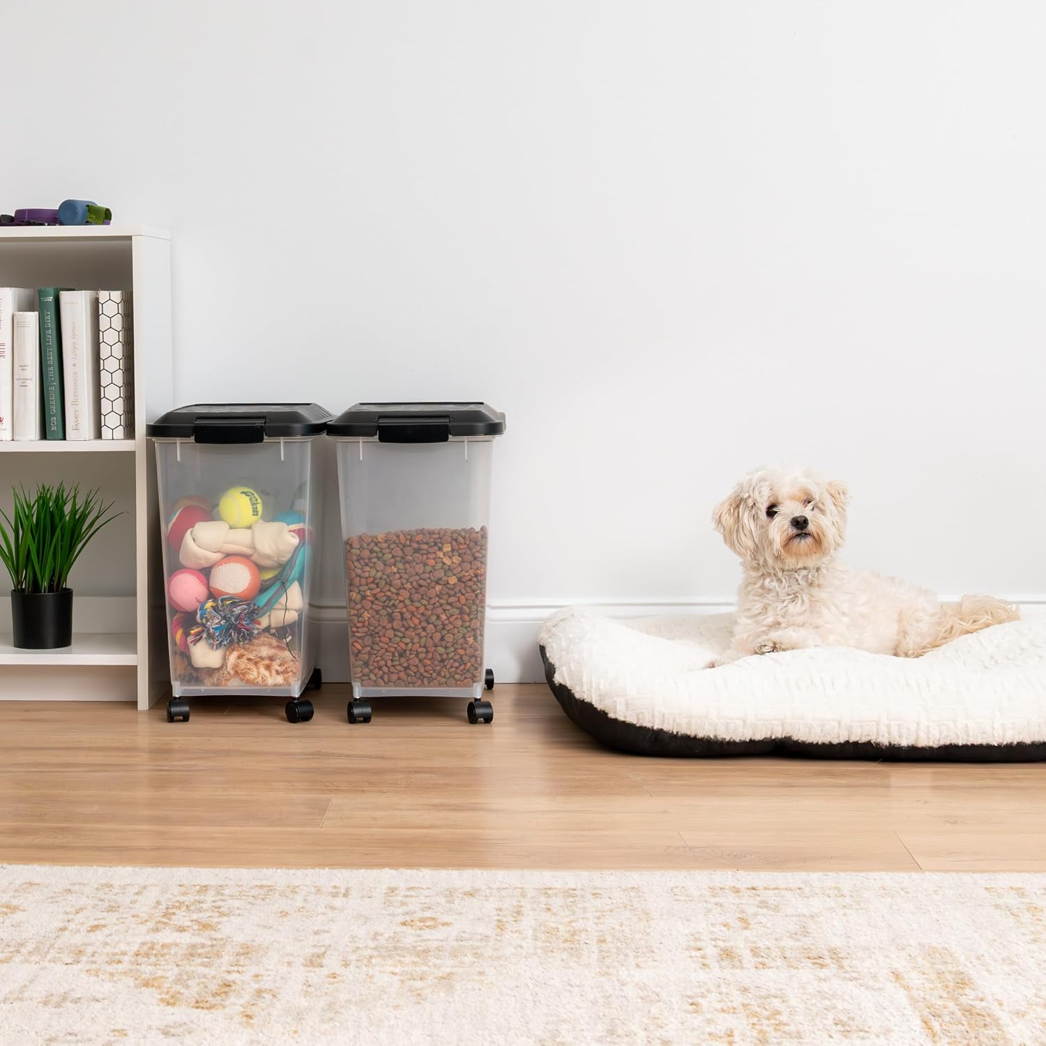 Airtight Pet Food Container on Wheels, 2 Pack