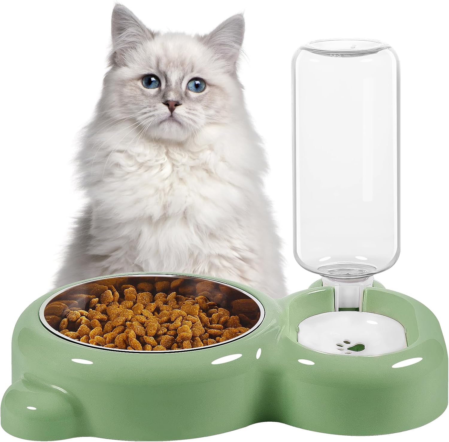 Bowl Set with Water Dispenser, Green