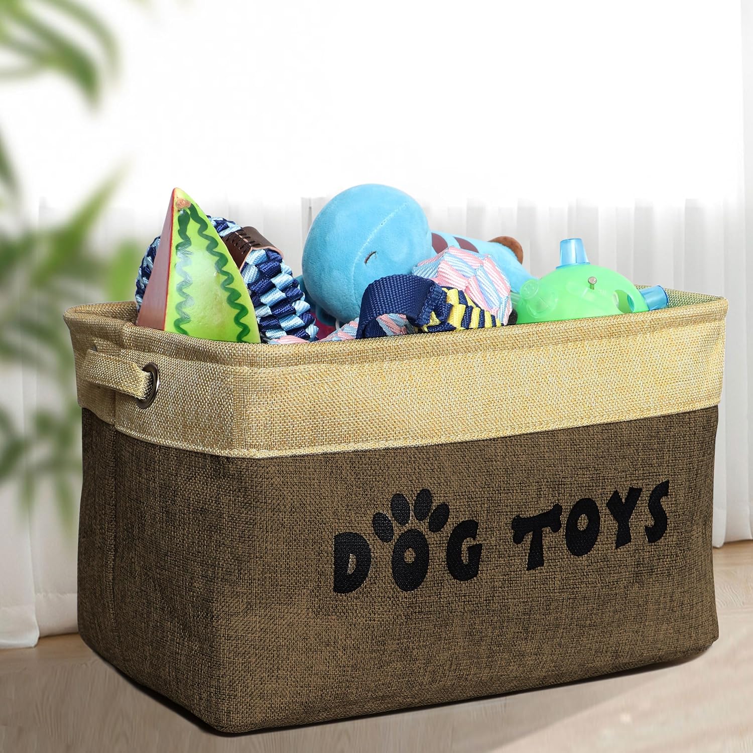 Collapsible Dog Toy Basket, 15 x 11 x 9 inch