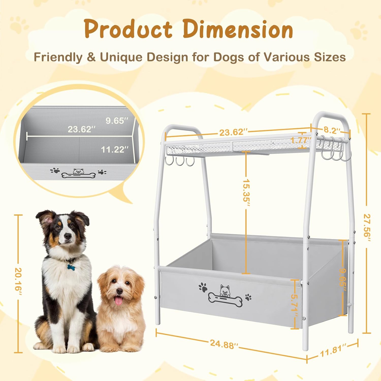 Dog Toy Bin, 23.6 x 11.2 x 9.7 inch