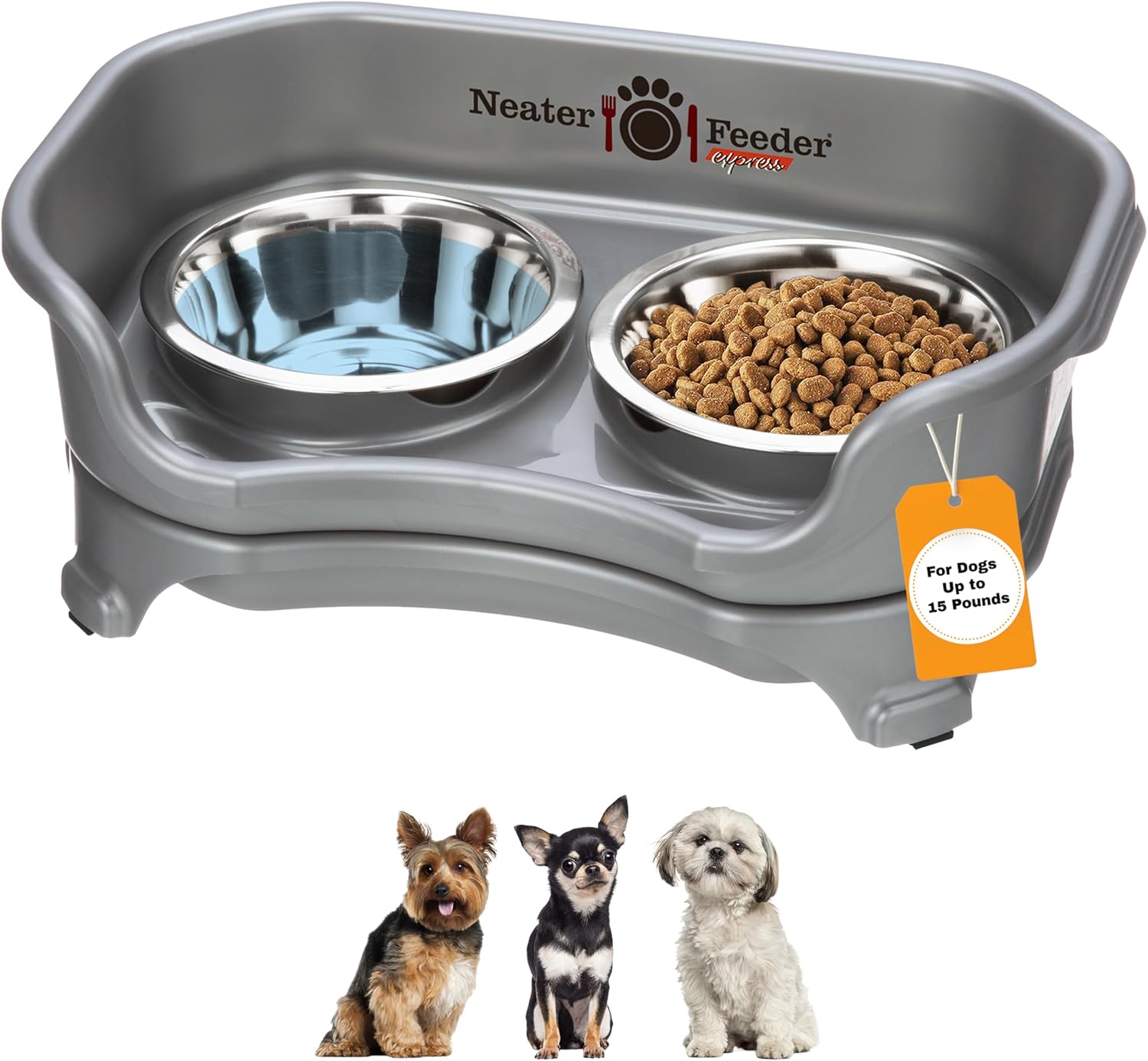 Mess-Proof Raised Bowl Station for Small Breeds
