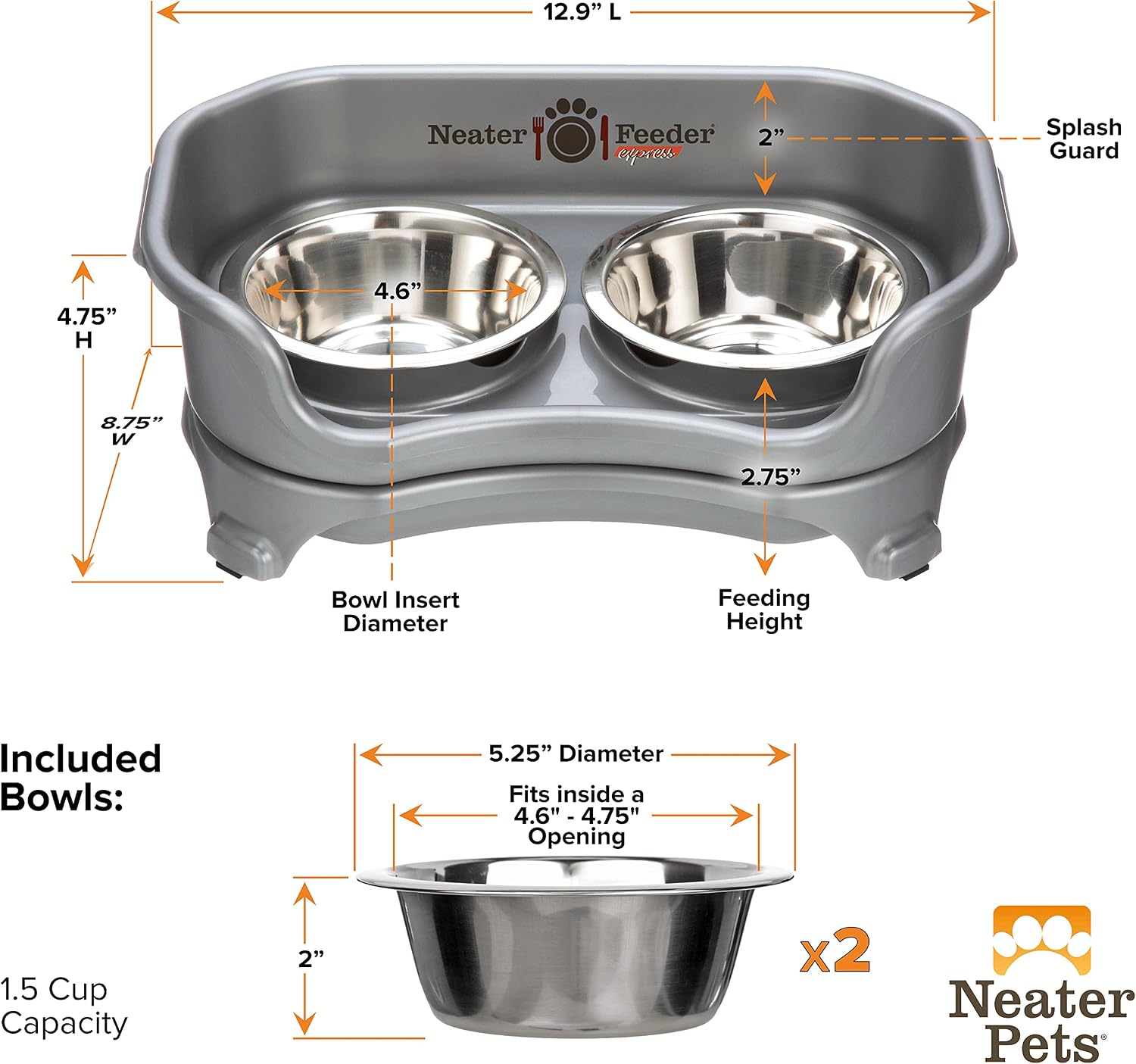 Mess-Proof Raised Bowl Station for Small Breeds