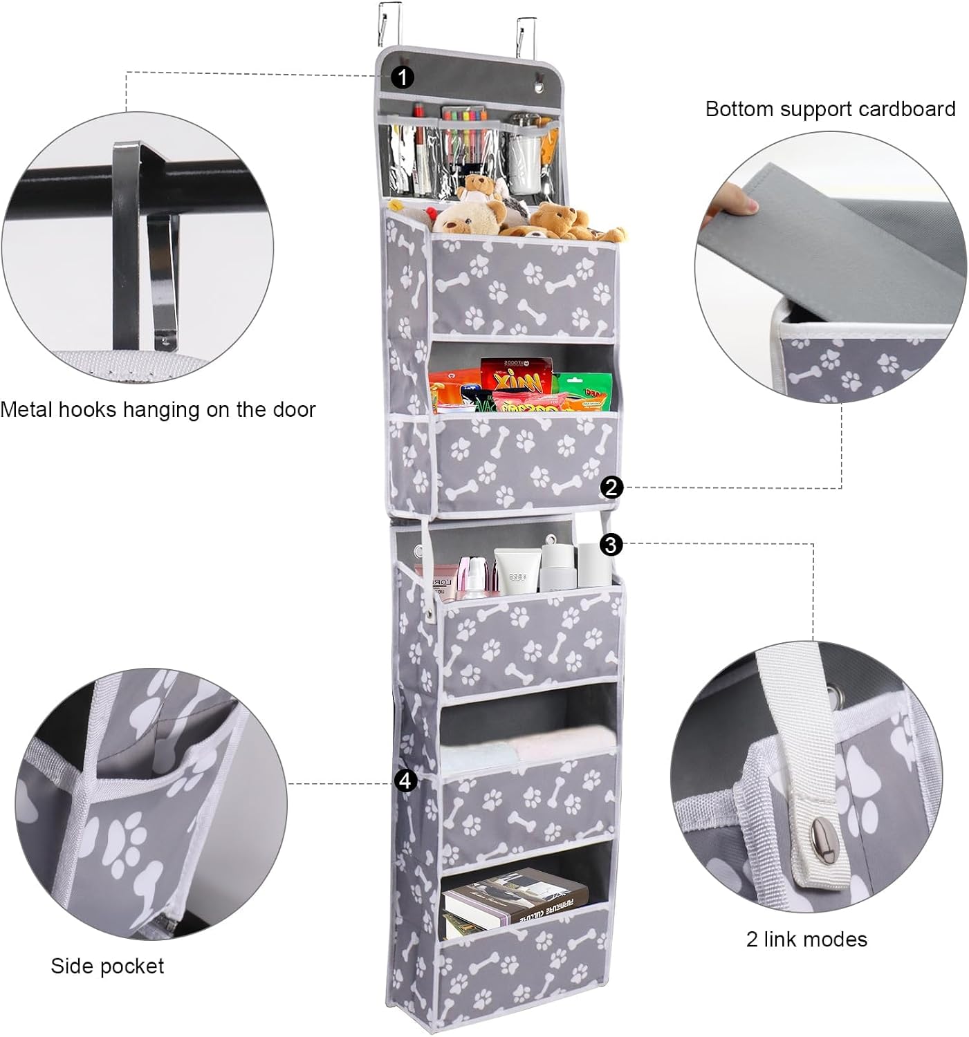 Over-Door Hanging Organiser, 5 Shelves