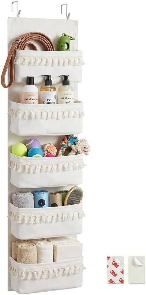 Over-the-Door Pet Supplies Organiser, Beige