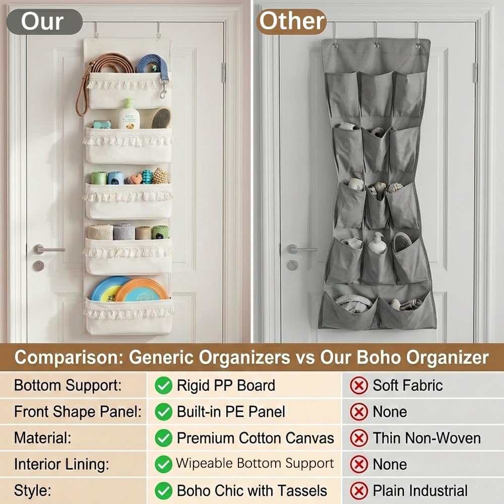 Over-the-Door Pet Supplies Organiser, Beige