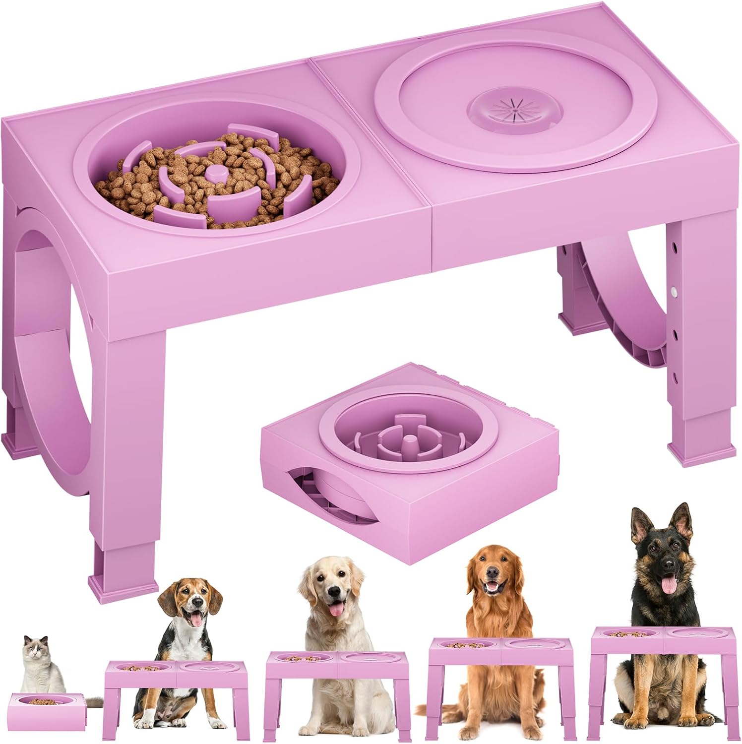 Raised Steel Bowl Stand, 5 Heights