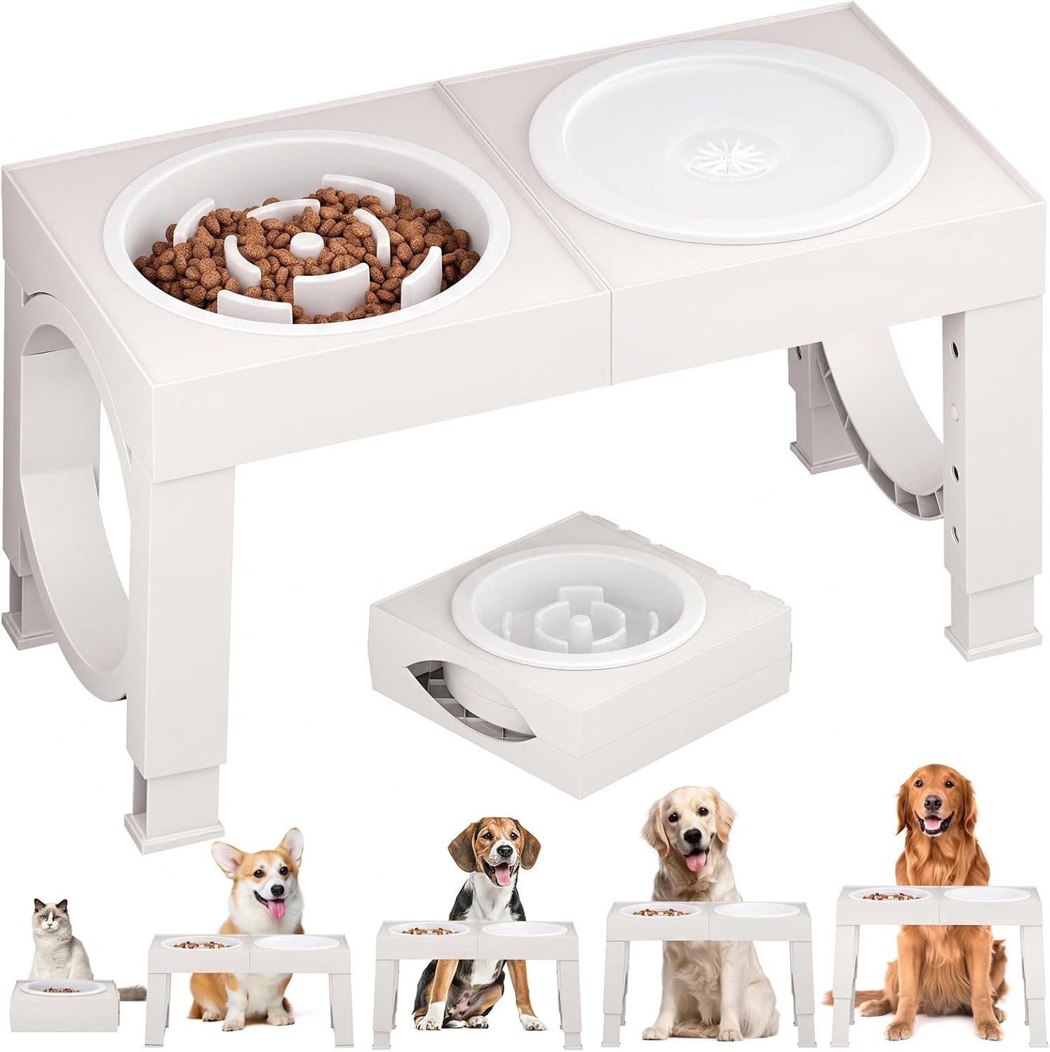 Raised Steel Bowl Stand, 5 Heights
