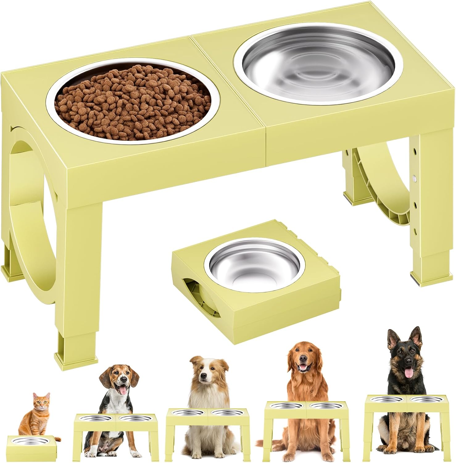 Raised Steel Bowl Stand, 5 Heights