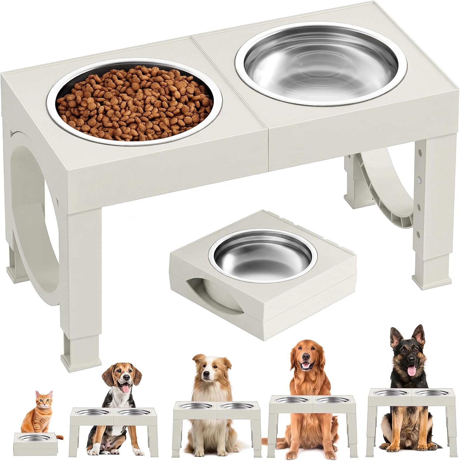 Raised Steel Bowl Stand, 5 Heights
