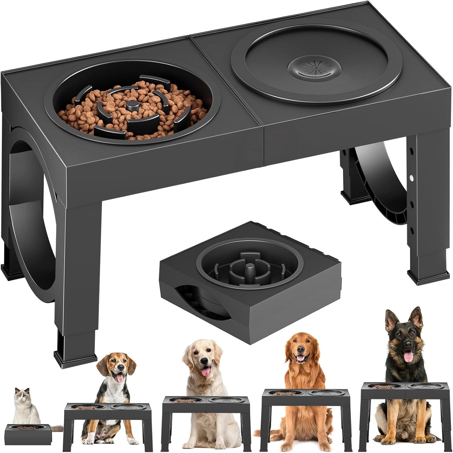 Raised Steel Bowl Stand, 5 Heights