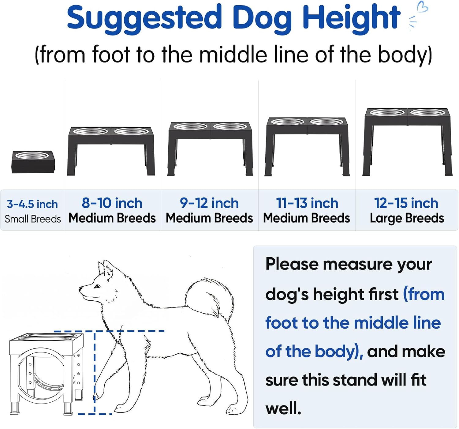 Raised Steel Bowl Stand, 5 Heights