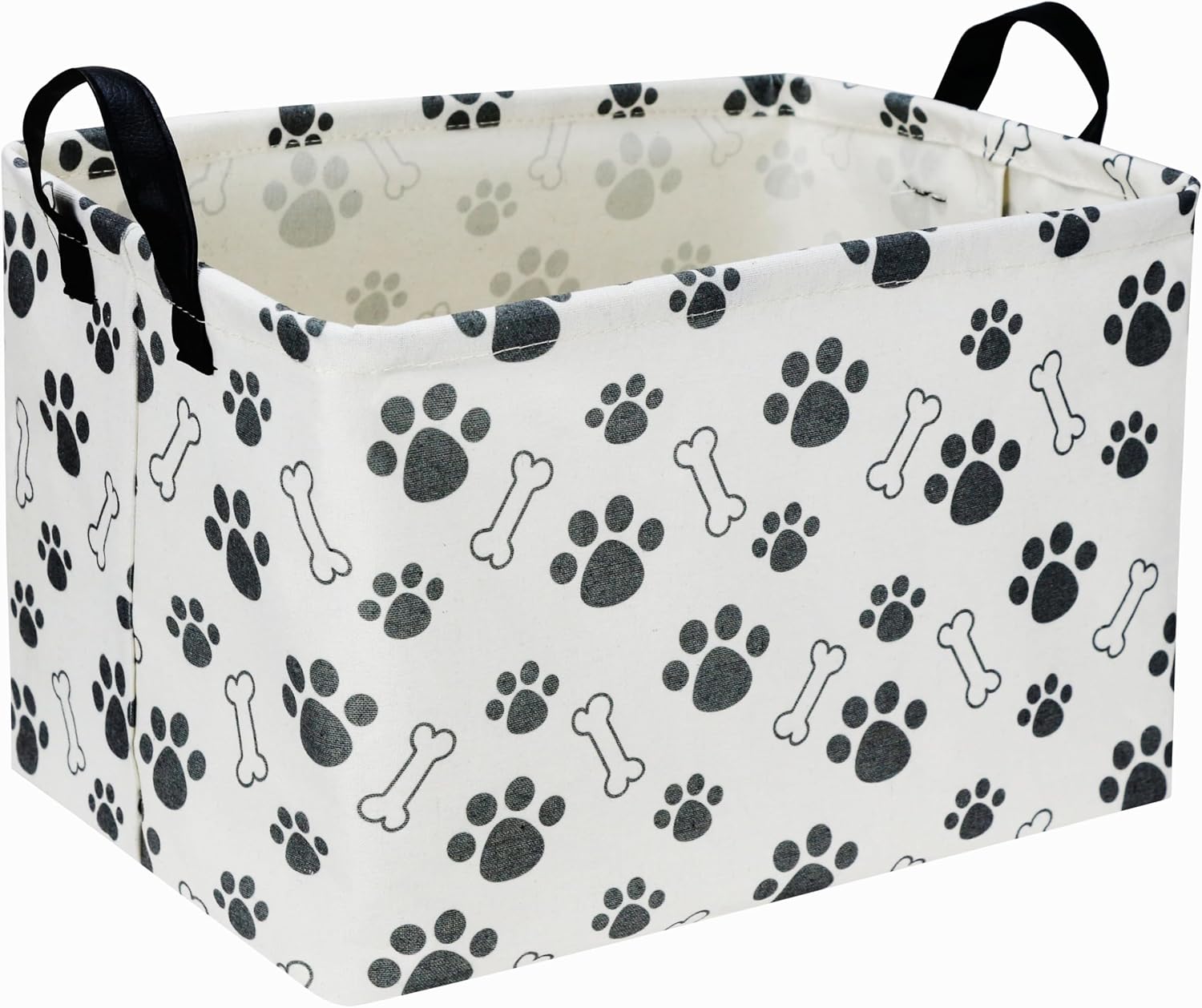 Rectangular Storage Basket with Handles, Paw Print