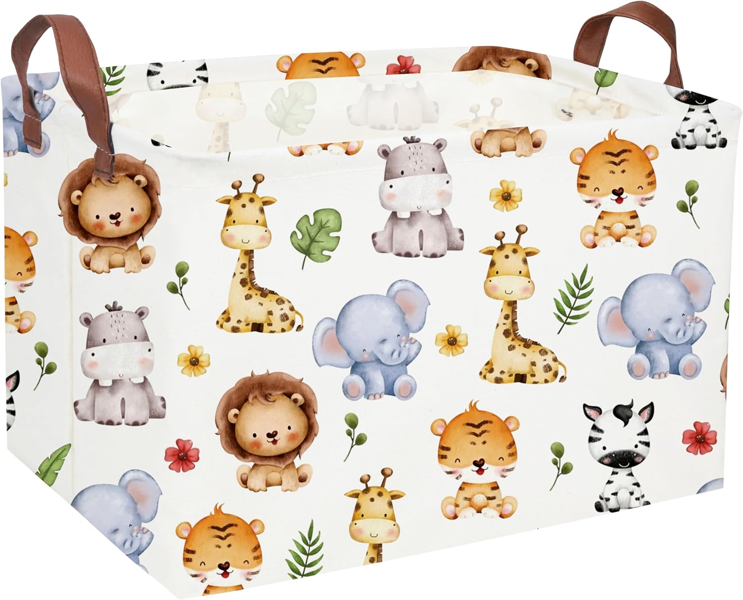 Rectangular Storage Basket with Handles, Paw Print