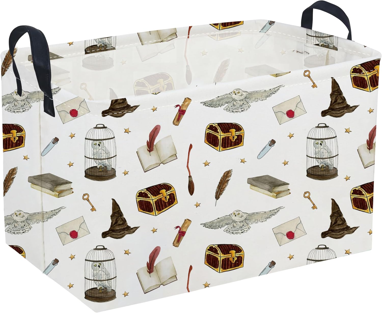Rectangular Storage Basket with Handles, Paw Print