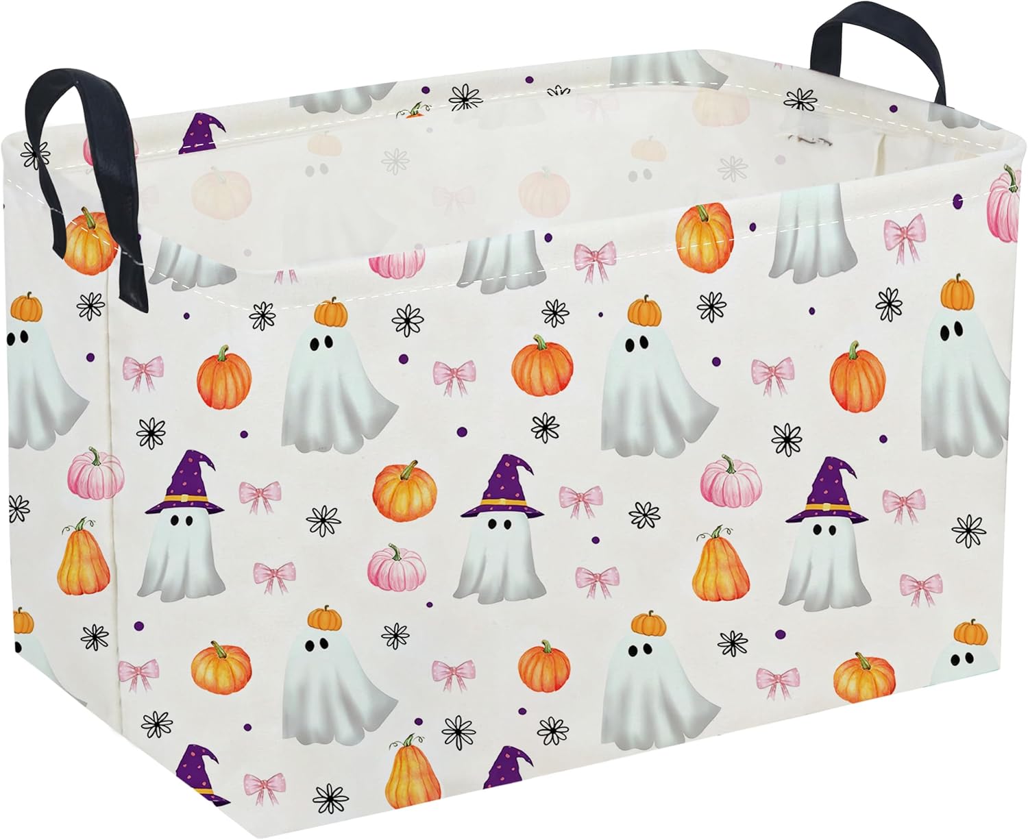 Rectangular Storage Basket with Handles, Paw Print