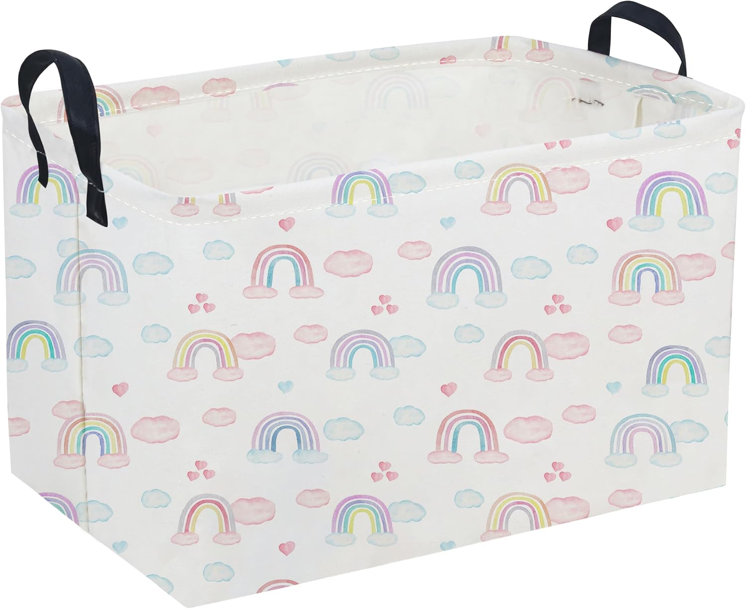 Rectangular Storage Basket with Handles, Paw Print