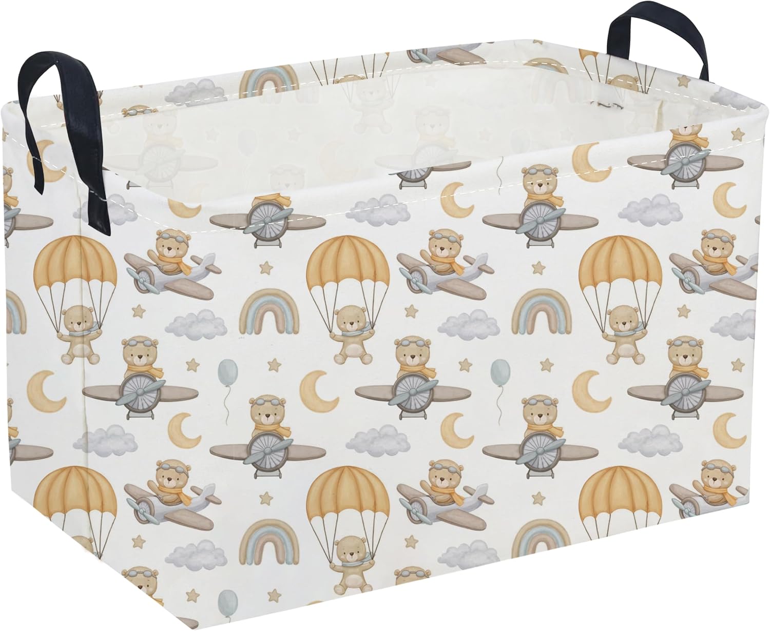 Rectangular Storage Basket with Handles, Paw Print