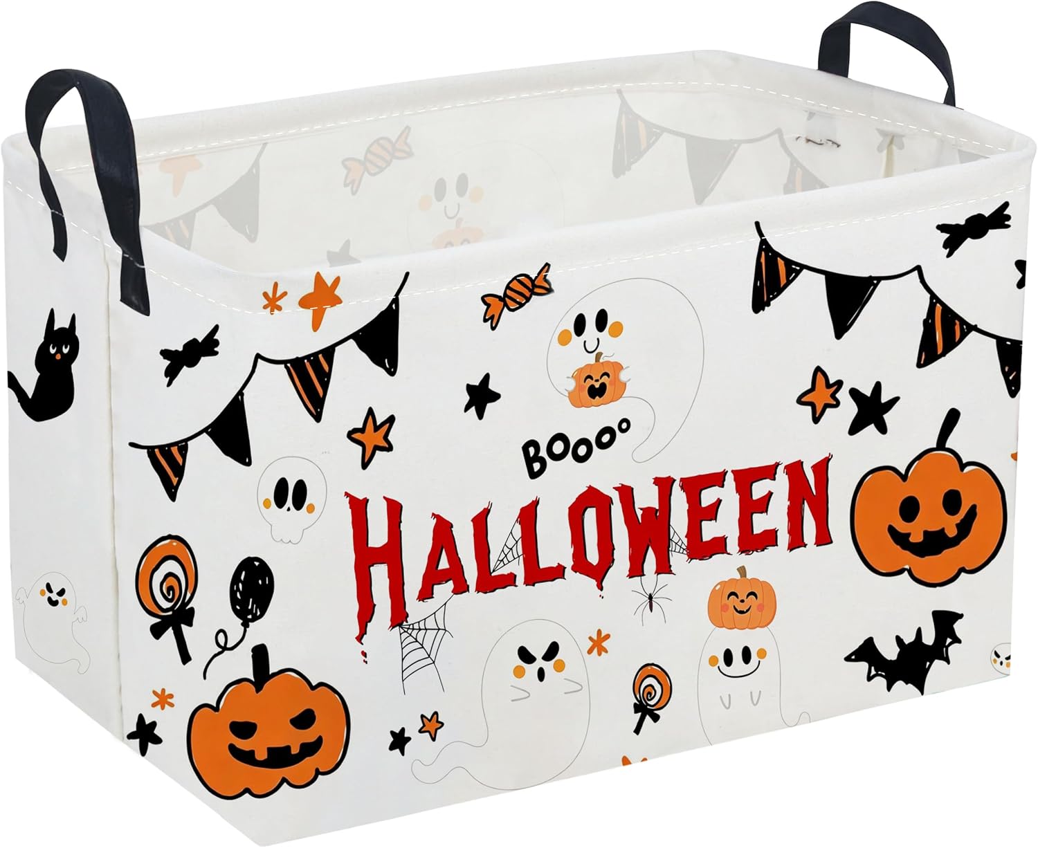 Rectangular Storage Basket with Handles, Paw Print