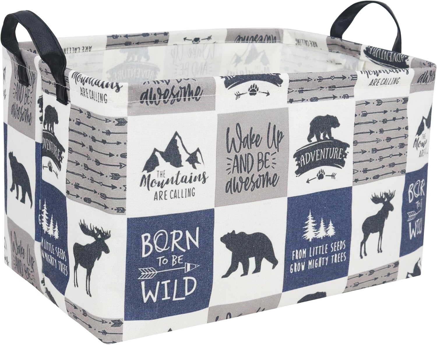 Rectangular Storage Basket with Handles, Paw Print