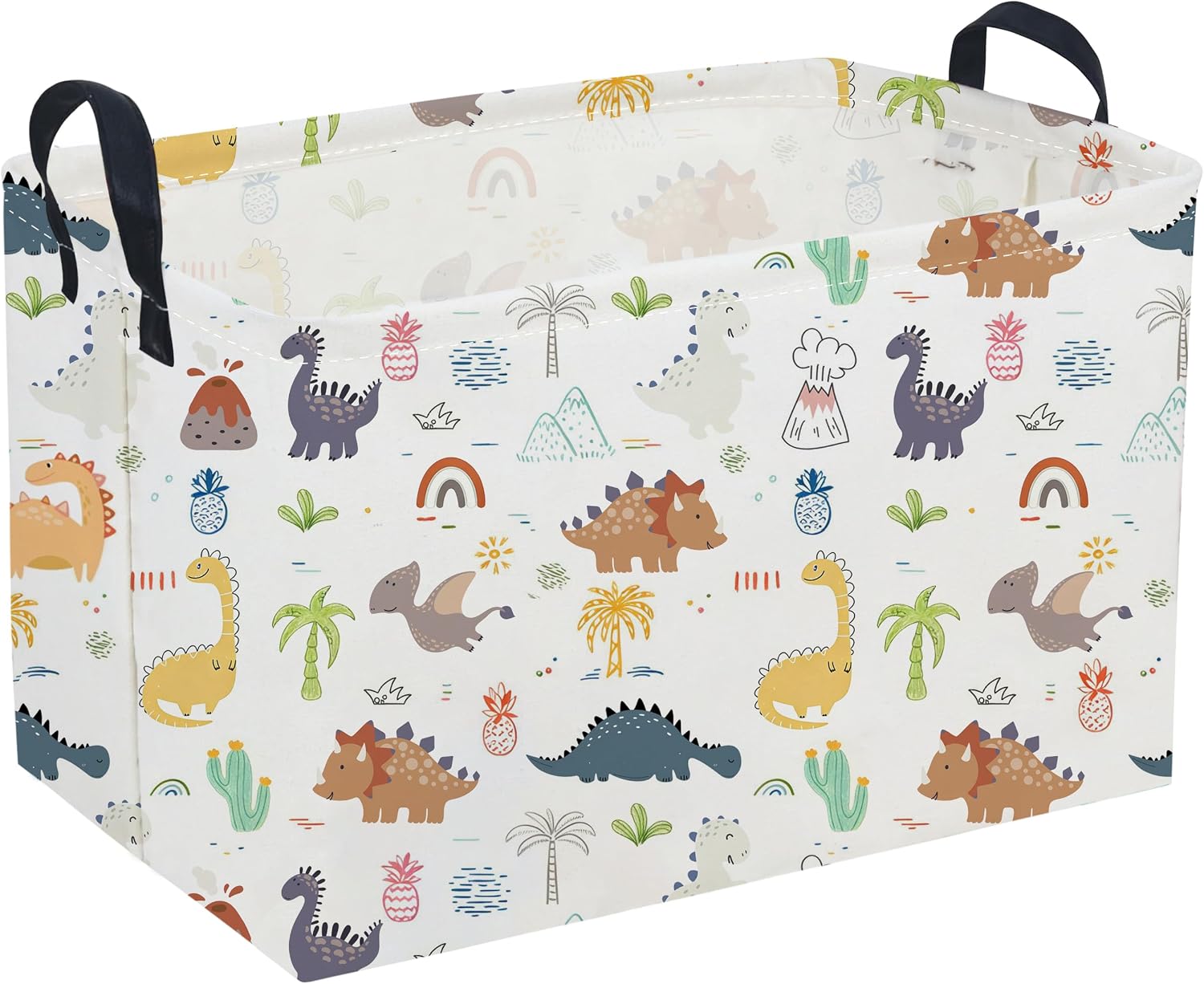 Rectangular Storage Basket with Handles, Paw Print