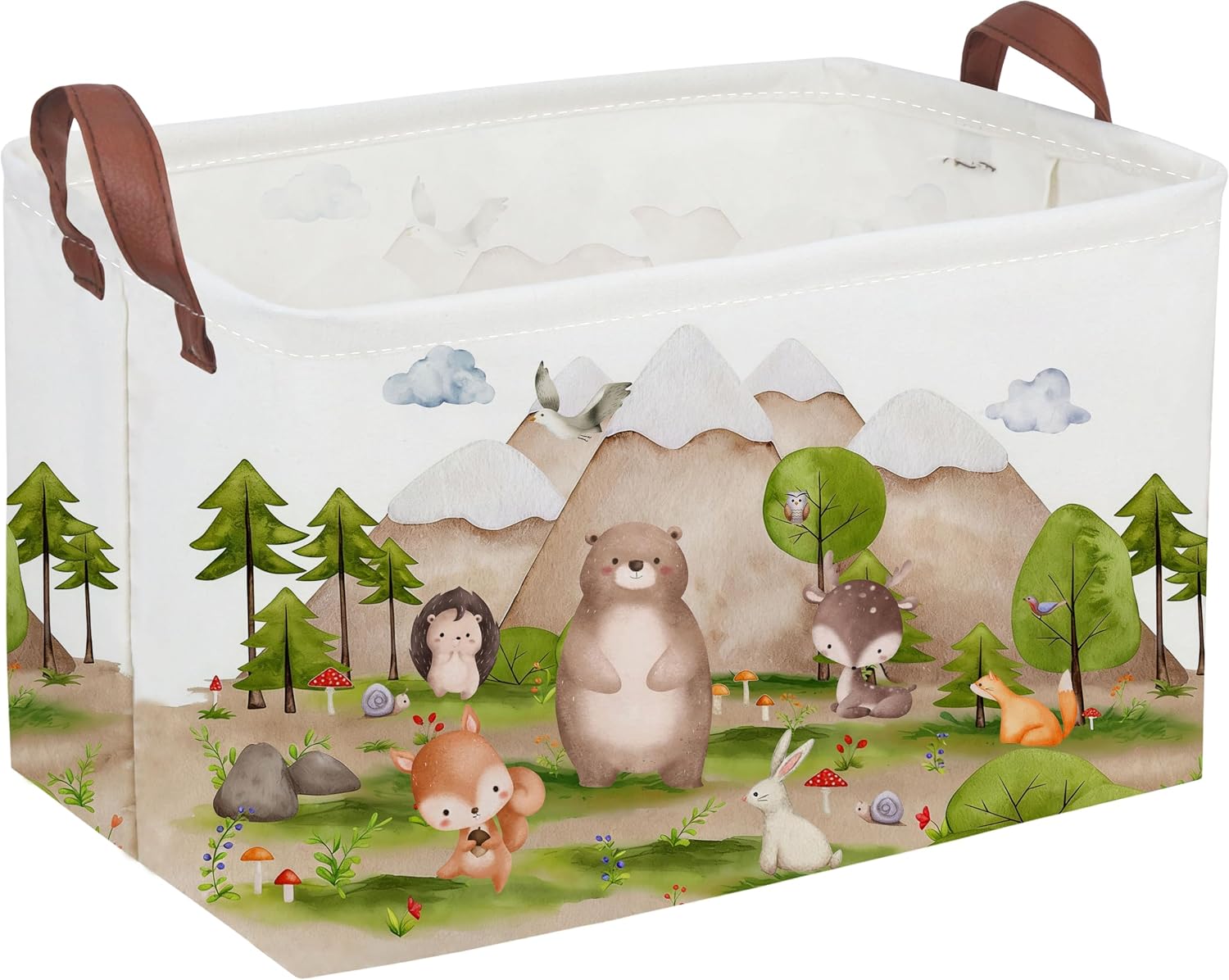 Rectangular Storage Basket with Handles, Paw Print