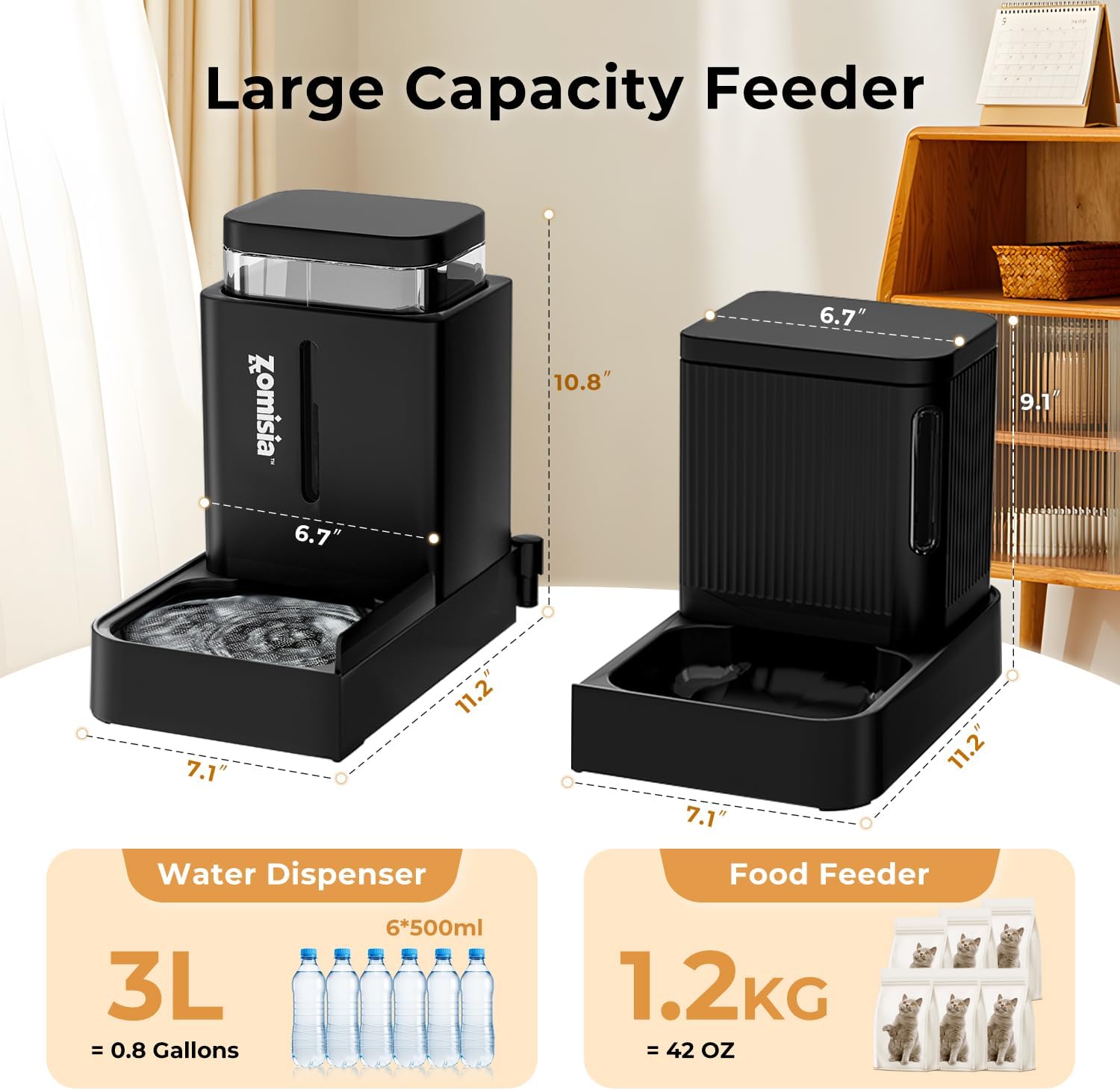 Rotating Gravity Feeder and Water Set, 0.8 Gallon