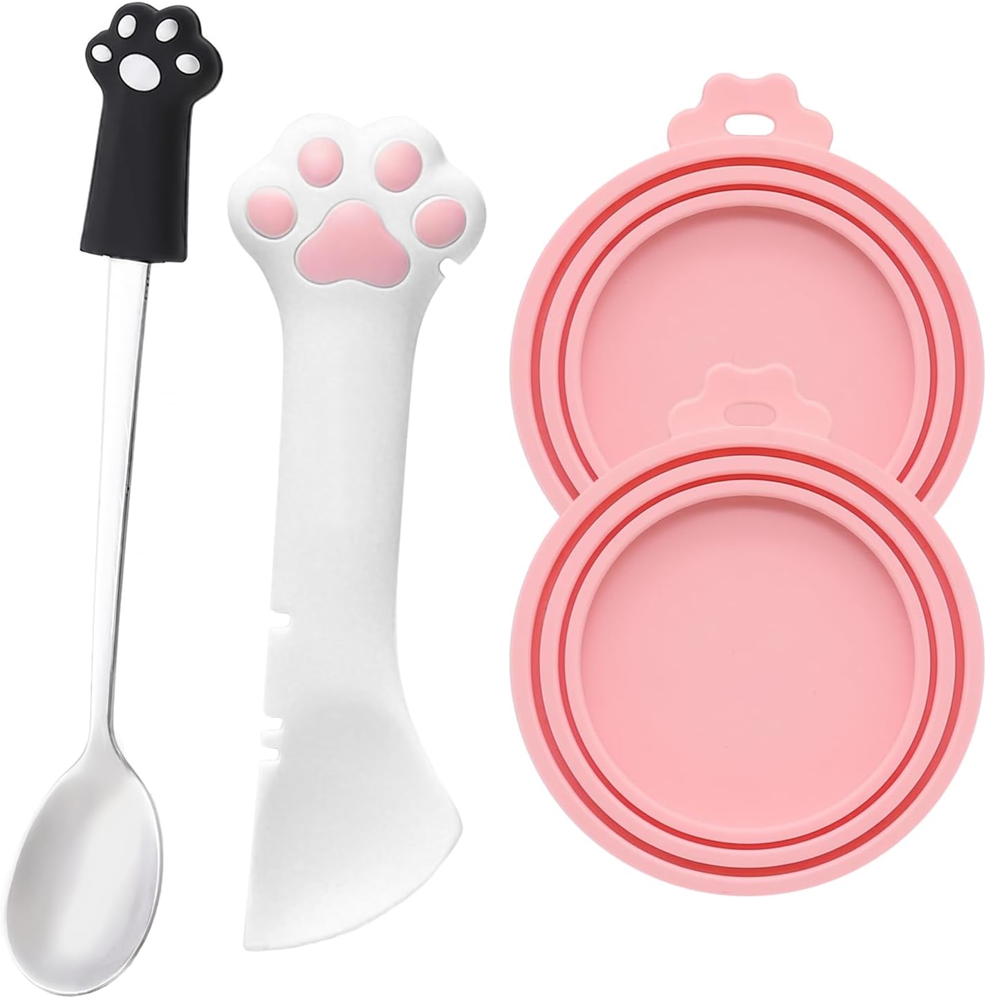 Silicone Can Lid Set with Spoon, 4 Pieces