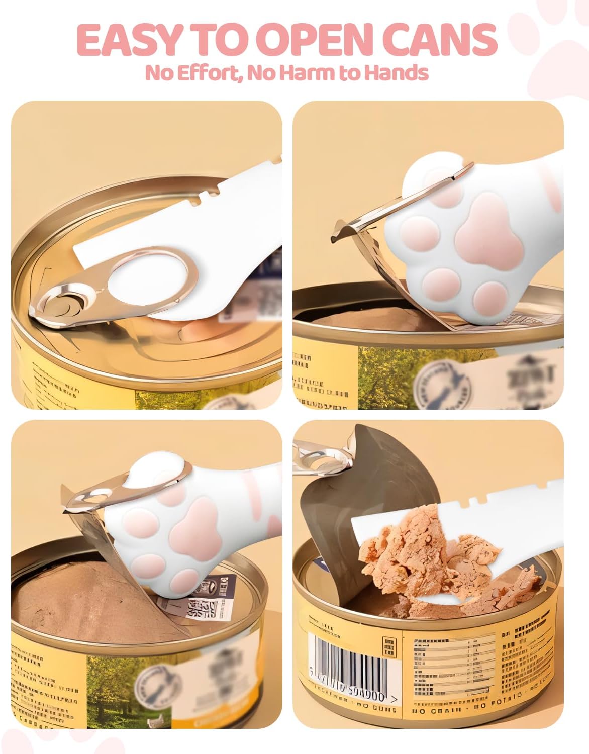 Silicone Can Lids with Spoon and Opener, 5 Pieces