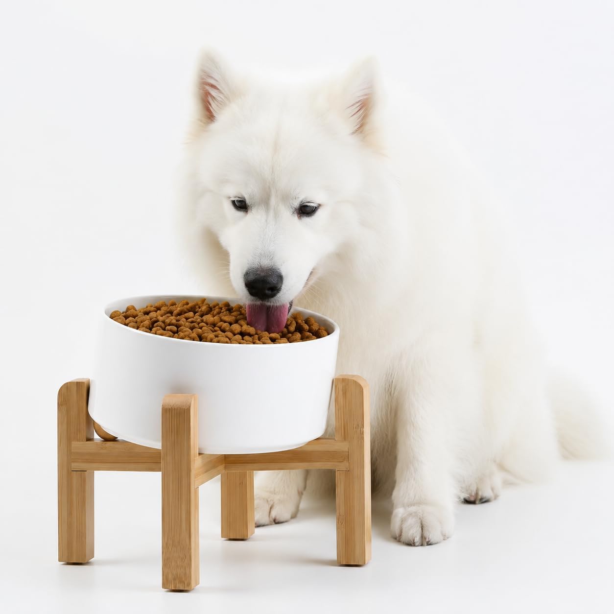 Slanted Ceramic Bowl with Stand, 28 oz