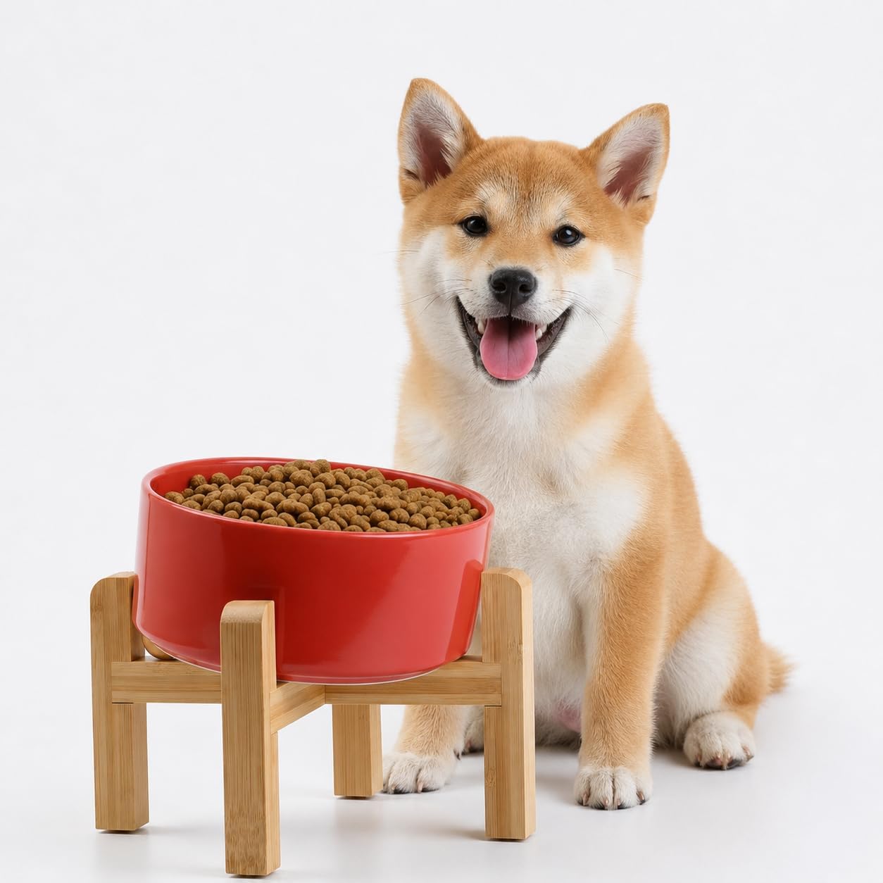 Slanted Ceramic Bowl with Stand, 28 oz