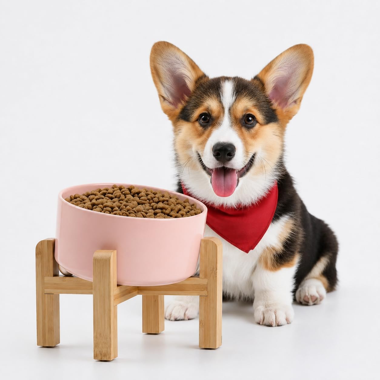 Slanted Ceramic Bowl with Stand, 28 oz