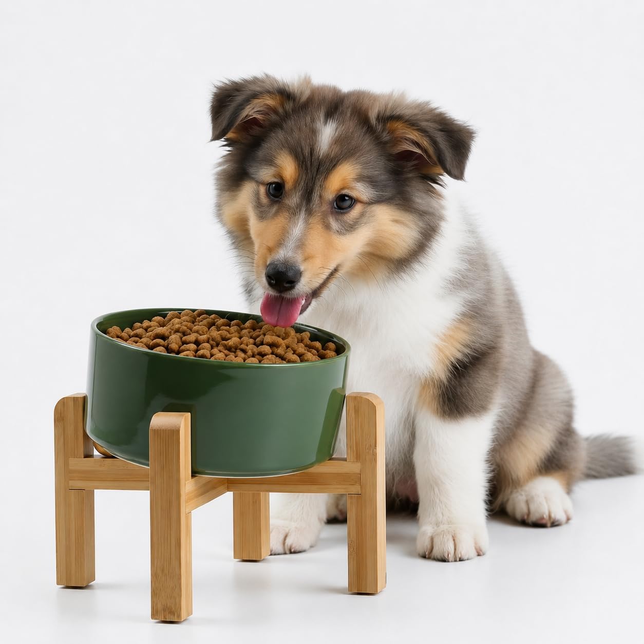Slanted Ceramic Bowl with Stand, 28 oz