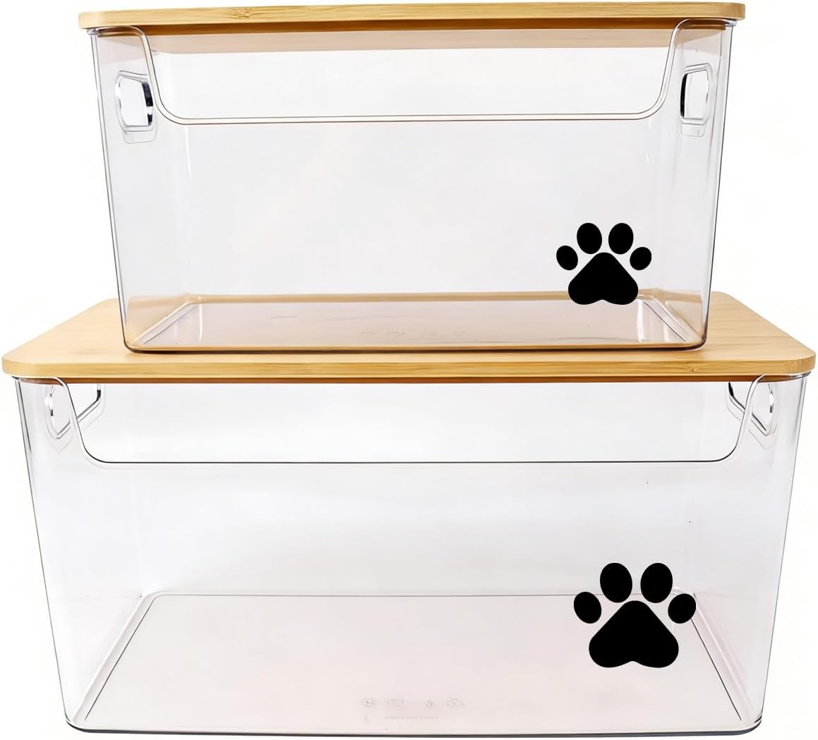 Stackable Treat Jars with Bamboo Lids, 2 Pack