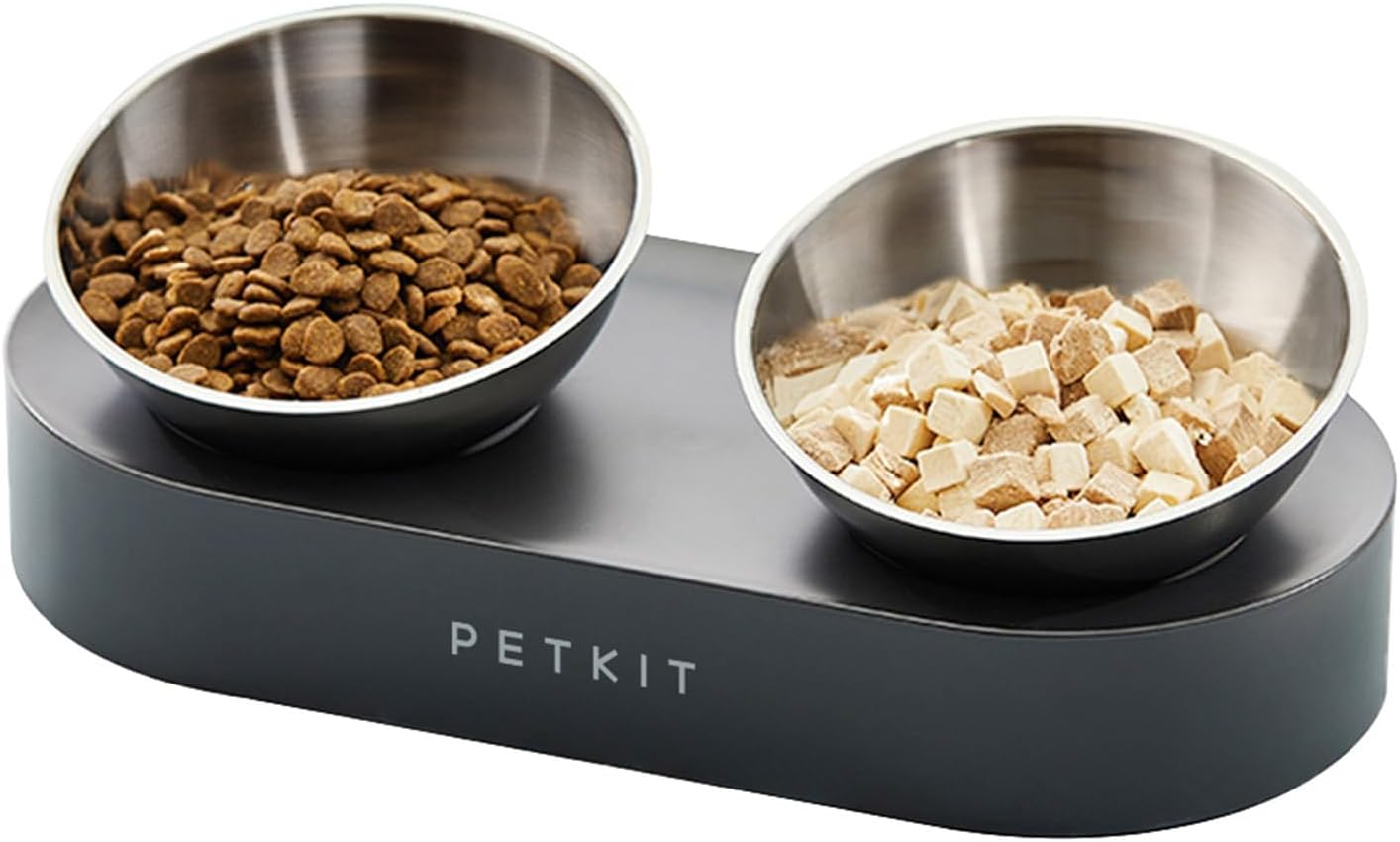 Tilted Stainless Steel Elevated Bowls, 15 Degree