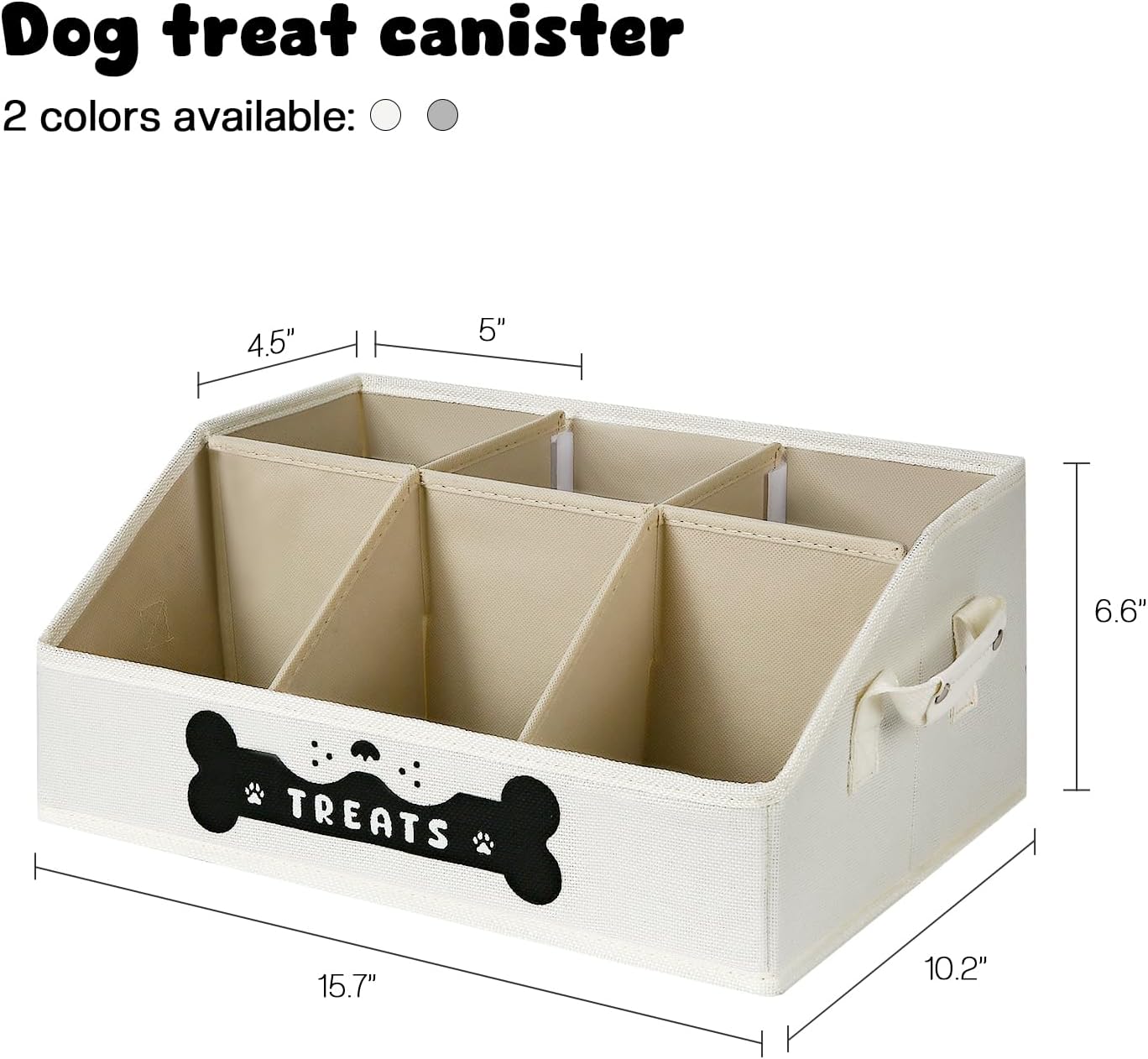 Treat Container with Removable Dividers, Beige