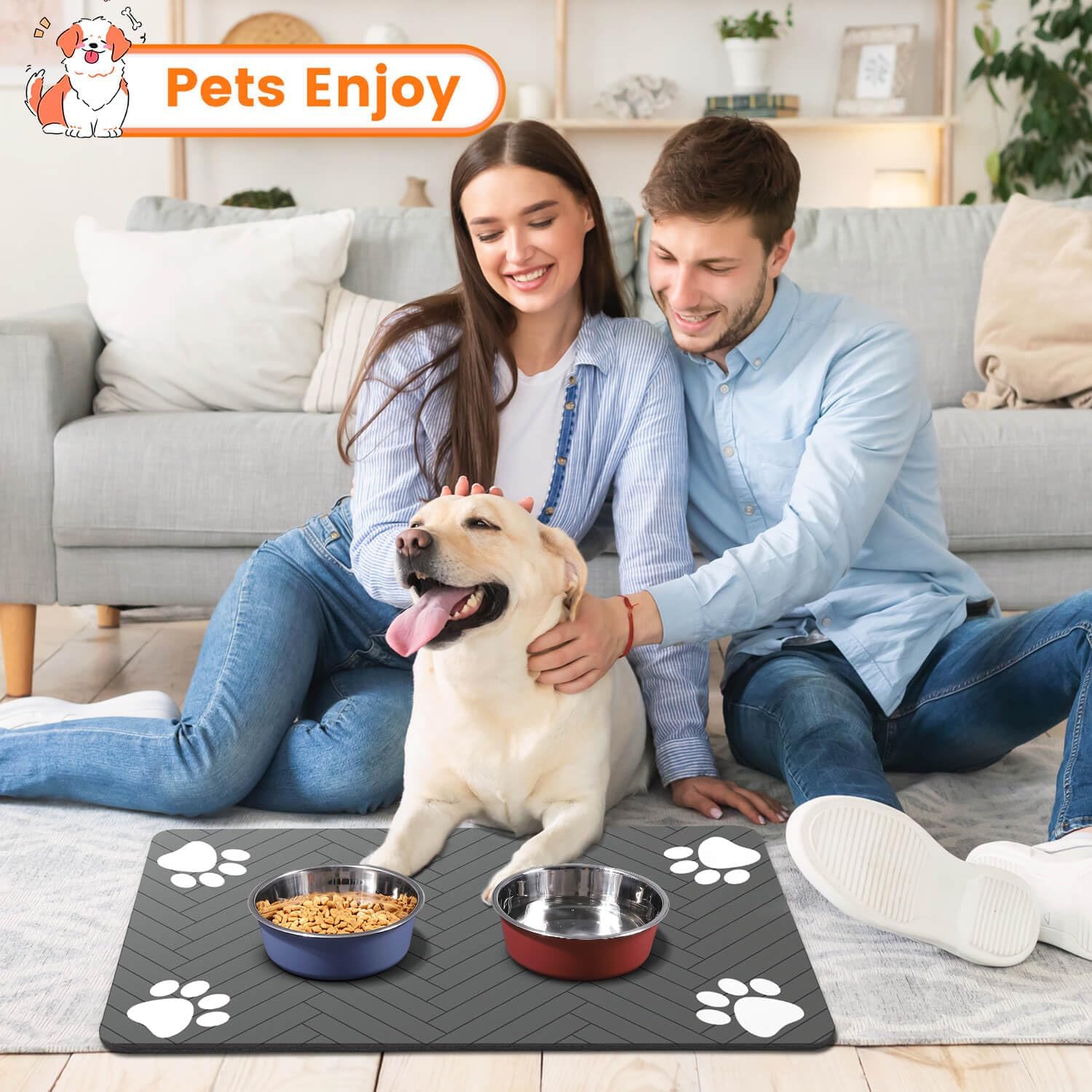 Waterproof Feeding Mat, 20 x 12 inch