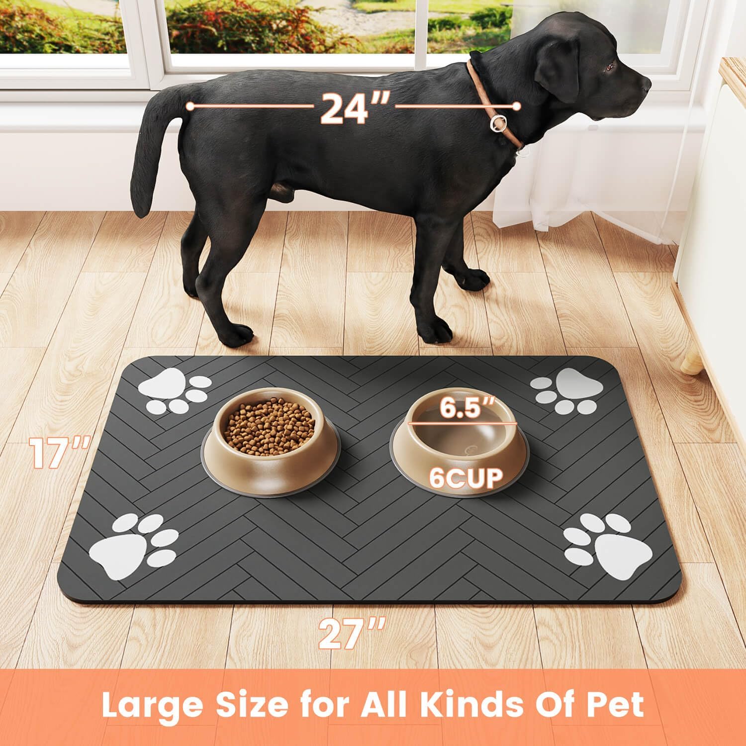Waterproof Feeding Mat, 20 x 12 inch