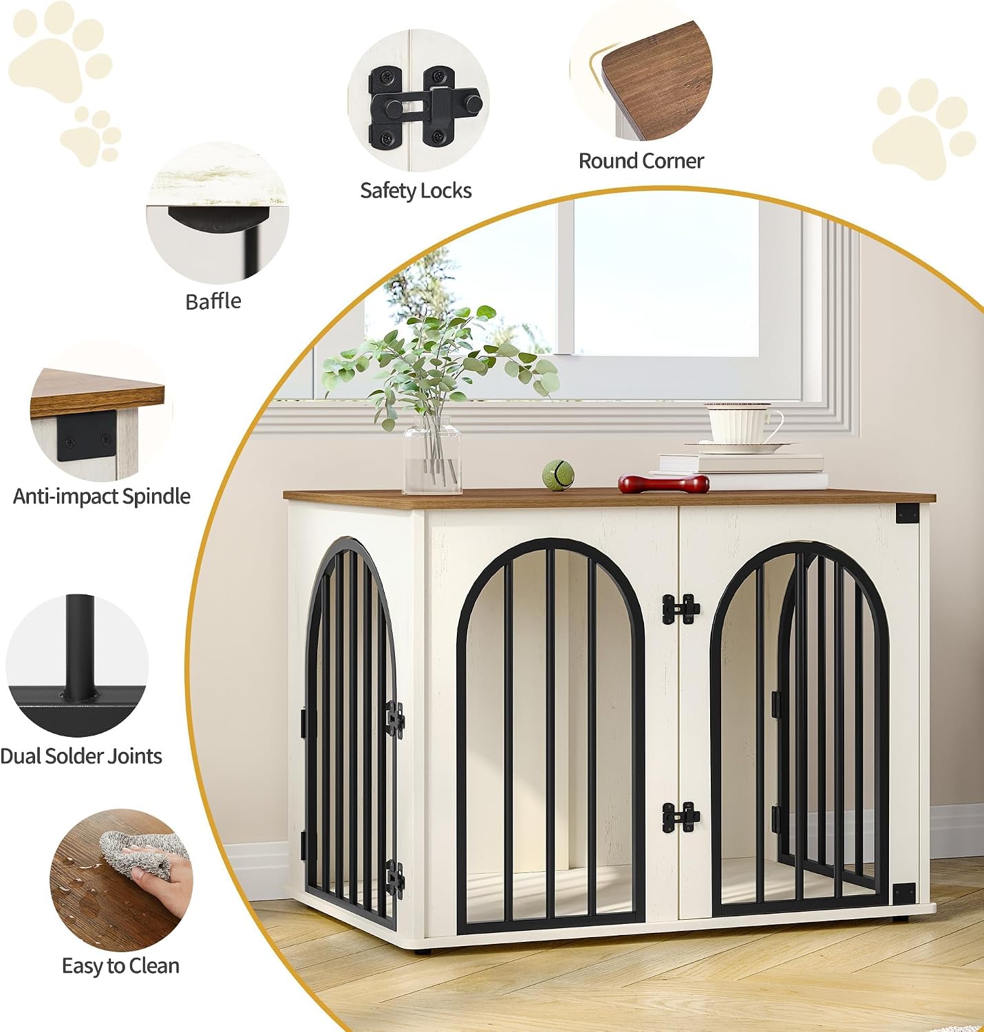 Wooden Dog Crate Side Table, 31.5 inch